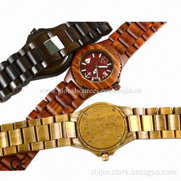 Wooden watches, natural wood case, wooden band, Japan quartz movement